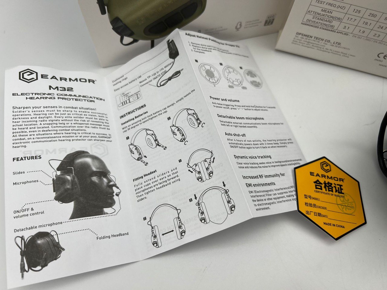 Стрелковые тактические наушники EARMOR M32