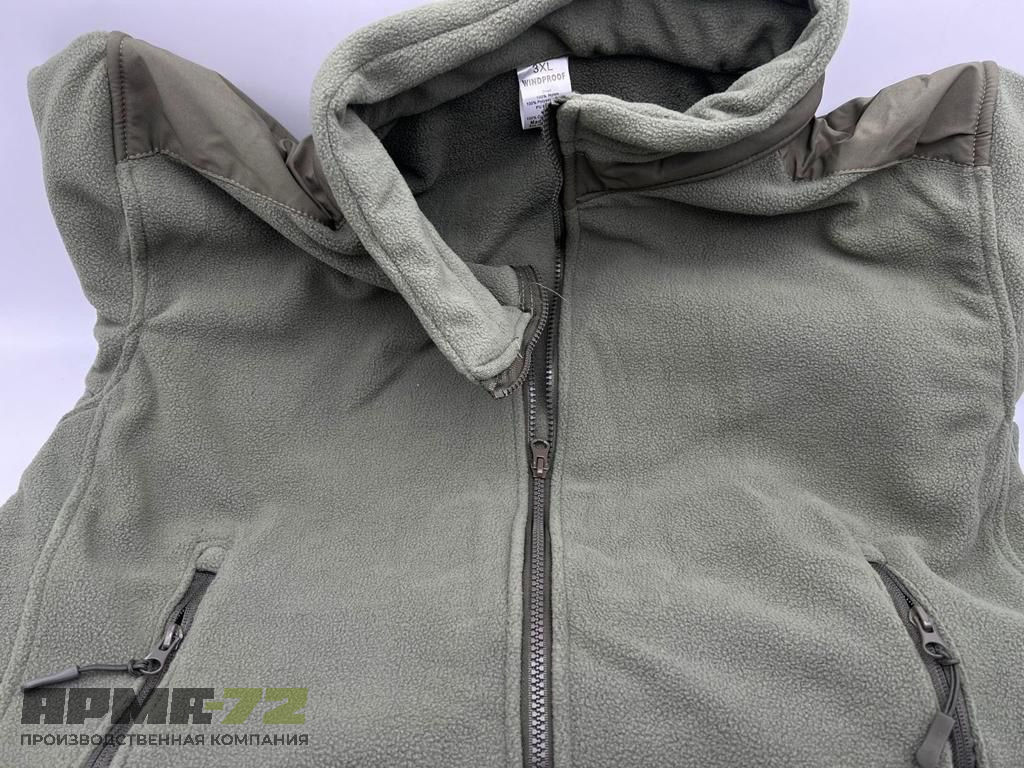 Флисовая военная зимняя кофта толстая
