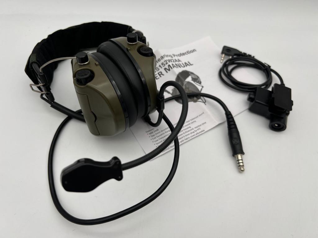 Стрелковые тактические активные наушники ARMY GREEN HQ292 1
