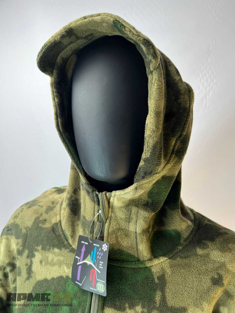 Флисовая военная зимняя кофта толстая «Shark Skin»,мох