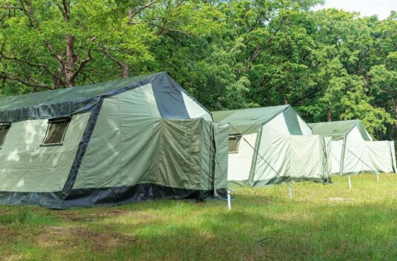 Палатка каркасная Т -16 с наметом из суровой бязи (демисезонная)